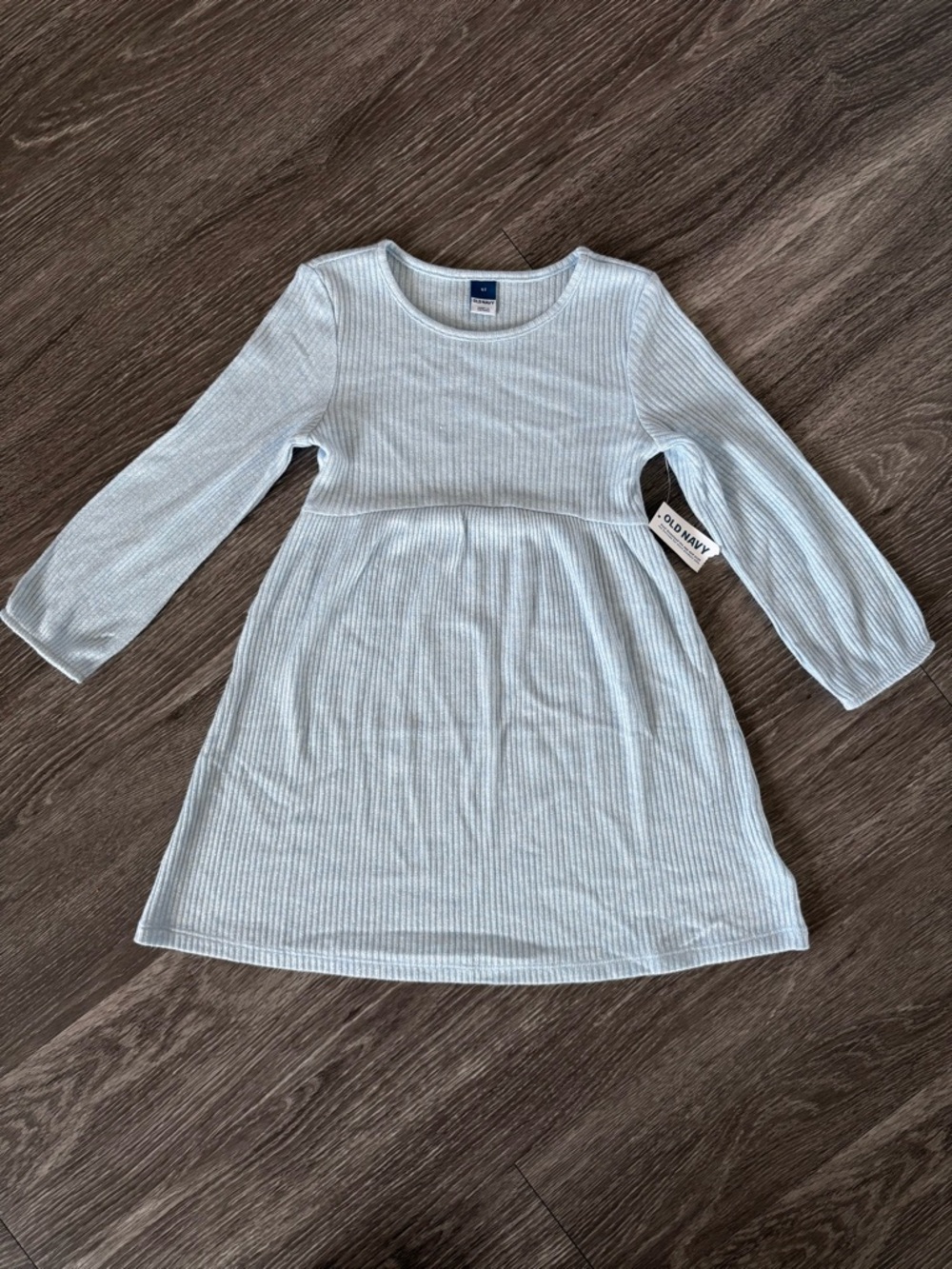 Toddler Old Navy Light Blue Ribbed Long Sleeve Dress Size 5T